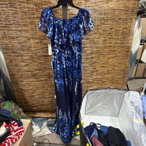 Eliza J Womens Chiffon Off the Shoulder Maxi Dress Size 6 - Picture 3 of 3